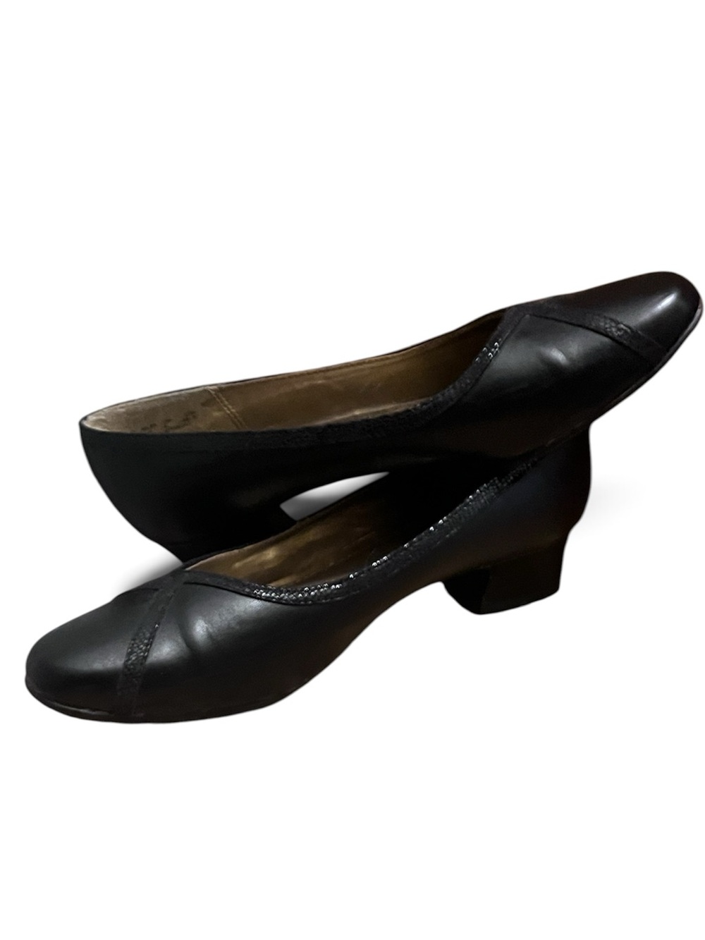 Hush Puppies Black Low Block Heel Pumps